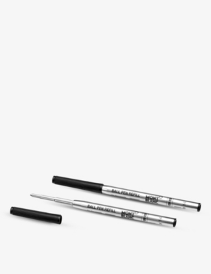 MONTBLANC: Mystery Black broad ballpoint pen refills set of two