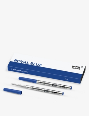 MONTBLANC Royal Blue fine ballpoint pen refills set of two