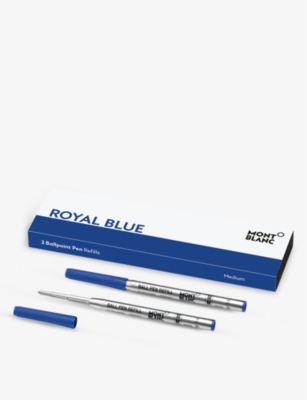 MONTBLANC: Royal Blue medium ballpoint pen refills set of two