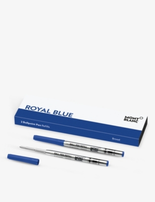 MONTBLANC: Royal Blue Broad Ballpoint Pen Refills Set Of Two
