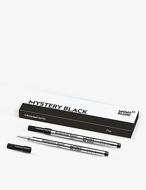 MONTBLANC: Mystery Black fine rollerball pen refills set of two