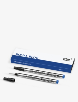 MONTBLANC: Royal Blue LeGrand Rollerball Medium Pen Refills Set Of Two