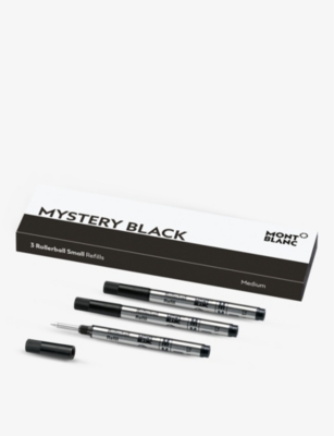 MONTBLANC: Mystery Black Small Rollerball Medium-Line Pen Refills Set Of three
