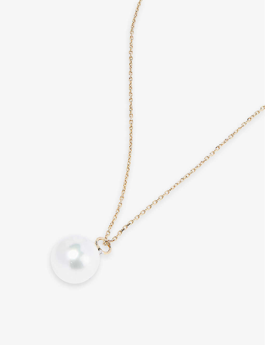 Mateo Womens 14kt Yellow Gold Dot 14ct Yellow-gold, Pearl And 0.03ct Diamond Pendant Necklace
