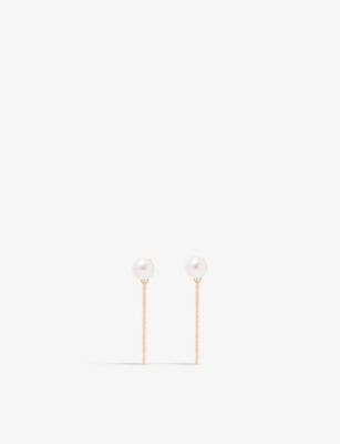 Mateo 14kt Gold Drop Earrings With Pearls In 14kt Yellow Gold