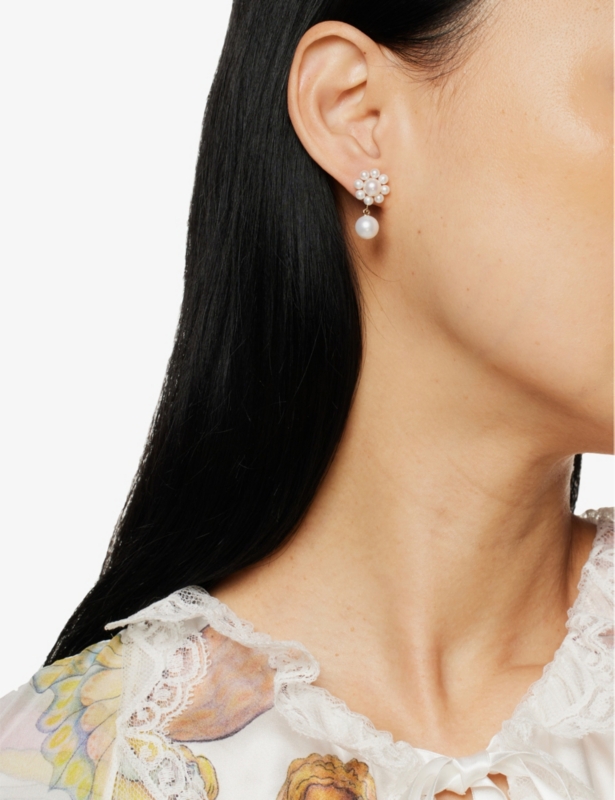 Margherita Perle 14ct yellow-gold and freshwater pearl drop earrings