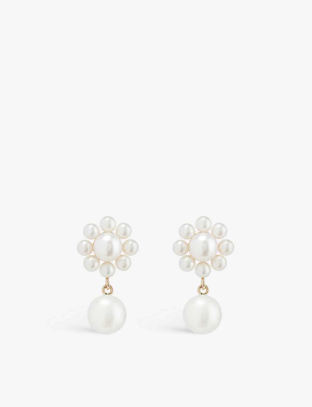 Shop Sophie Bille Brahe Margherita Perle Recycled 14ct Yellow-gold And Freshwater Pearl Drop Earrings In Pearl Gold