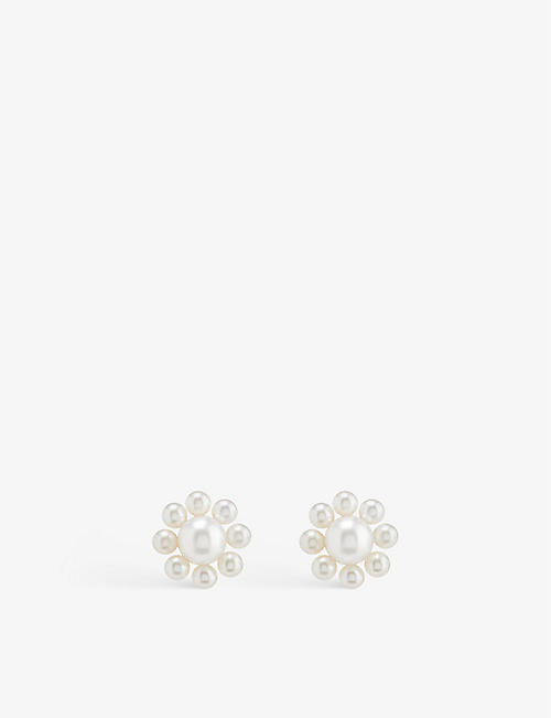 SOPHIE BILLE BRAHE: Margherita 14ct yellow-gold and freshwater pearl earrings