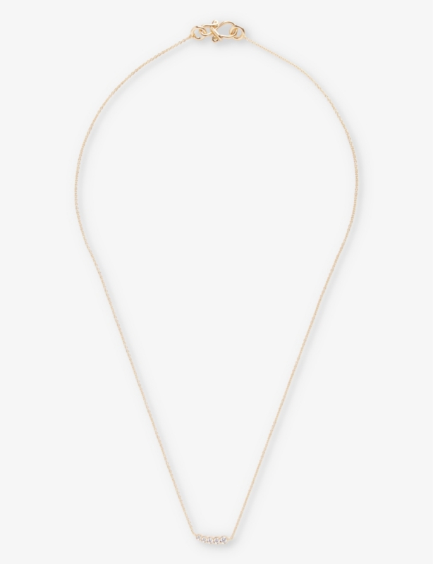 Lune 18ct yellow-gold and 0.11ct diamond necklace