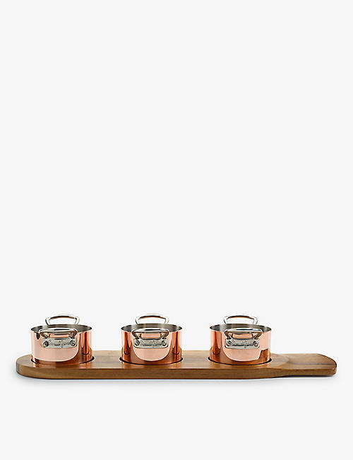 SAMUEL GROVES: Mini three-piece copper saucepan set