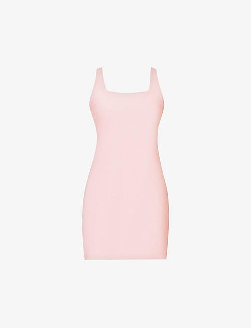 GIRLFRIEND COLLECTIVE: Tommy square-neck stretch-recycled-polyester mini dress