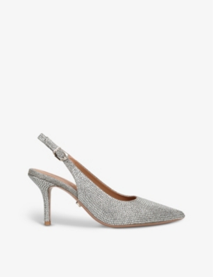 CARVELA: Symmetry slingback-strap diamante-embellished courts