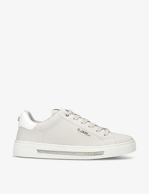 CARVELA: Diamond logo-embellished faux-leather low-top trainers