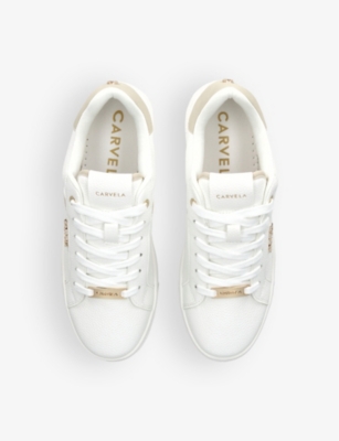 Carvela Daze Faux-leather Low-top Trainers In White/comb