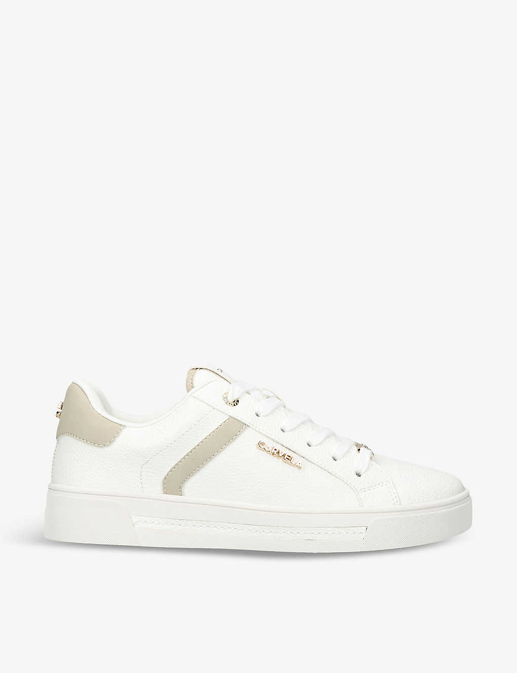 Carvela Daze Faux-leather Low-top Trainers In White/comb
