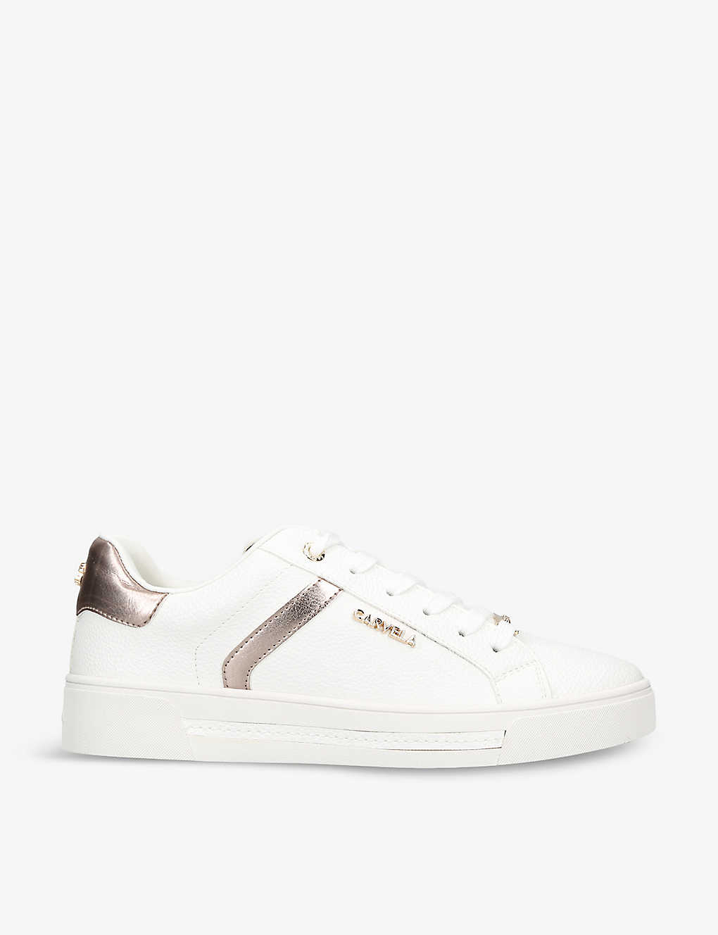 Carvela Daze Faux-leather Low-top Trainers In White/oth