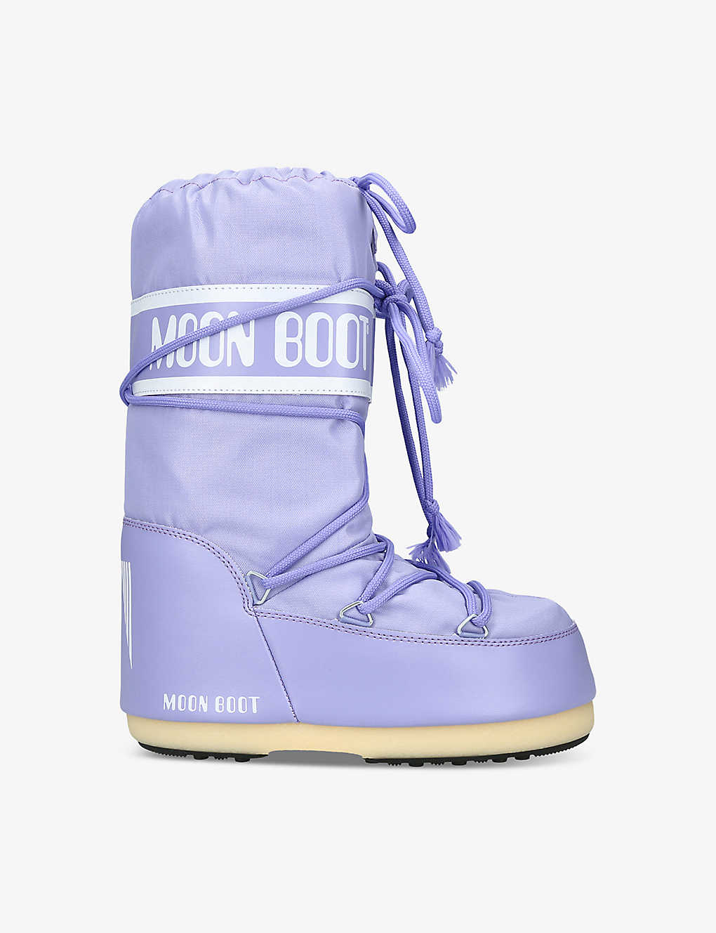 MOON BOOT MOON BOOT GIRLS LILAC KIDS ICON JUNIOR BRANDED NYLON SNOW BOOTS 3-7 YEARS