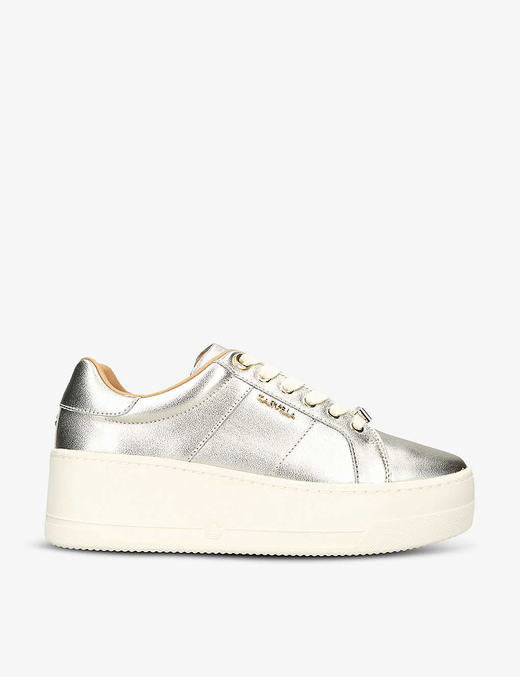 Carvela Womens Gold Connected Metallic-leather Low-top Trainers