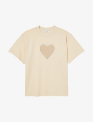 Sandro Cotton T-shirt In Natural