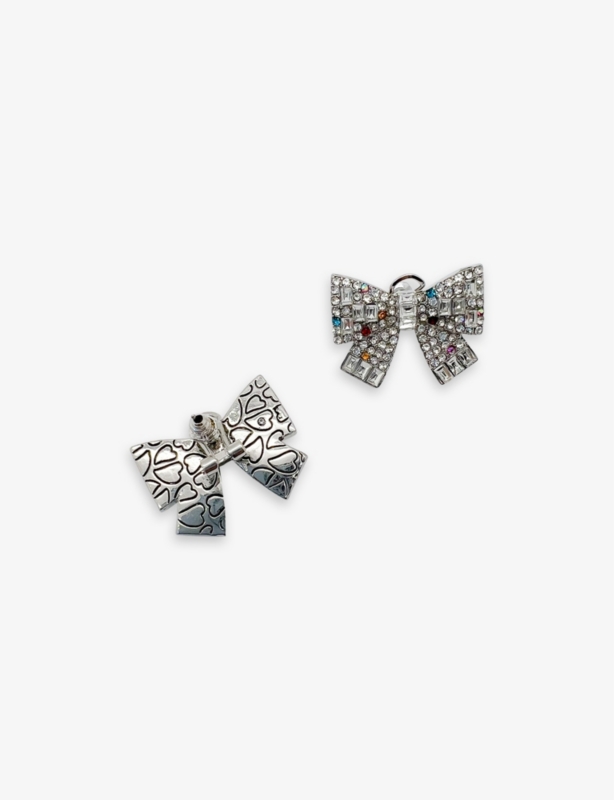 Pre-loved crystal-embellished metal stud earrings
