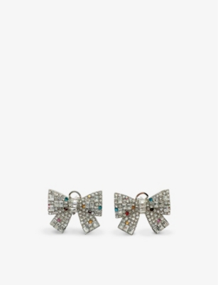 JENNIFER GIBSON JEWELLERY: Pre-loved crystal-embellished metal stud earrings