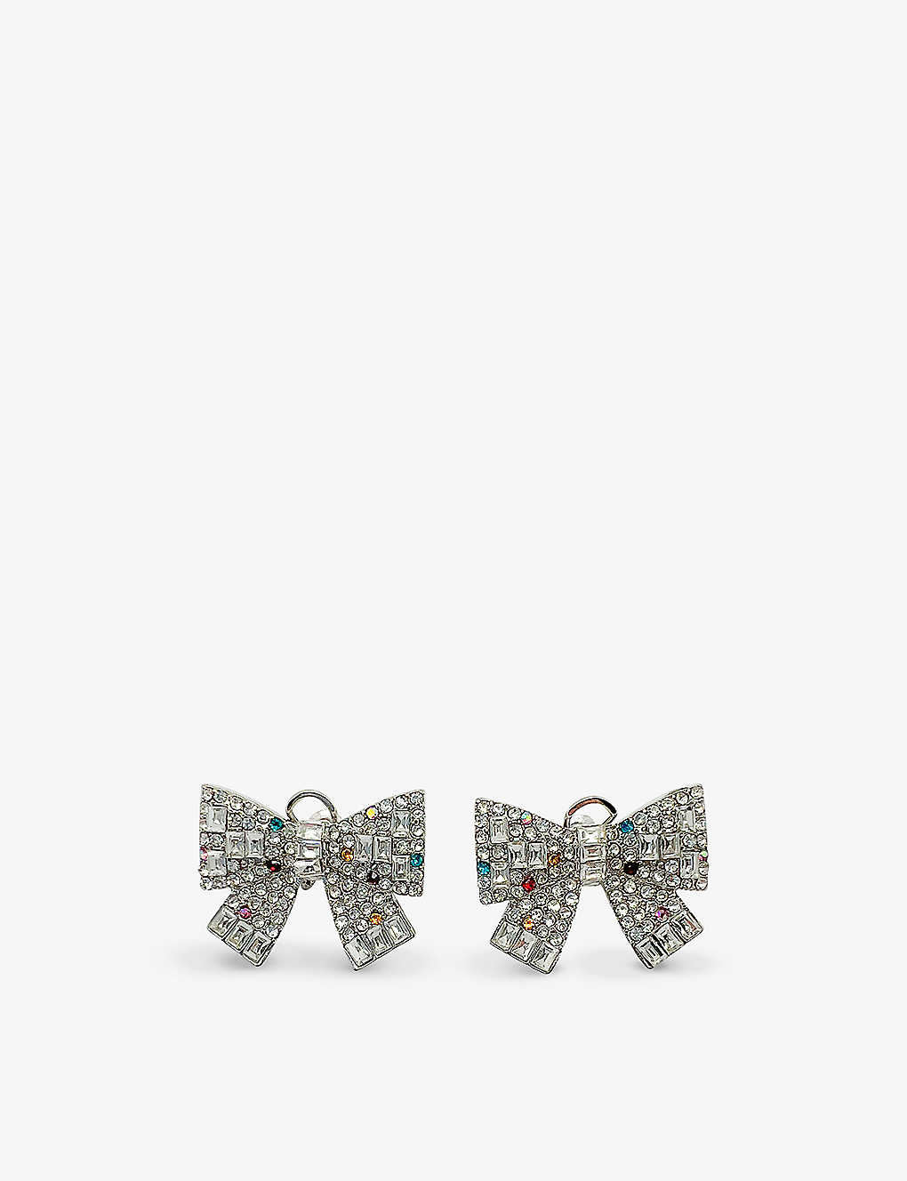 Jennifer Gibson Jewellery Pre-loved Crystal-embellished Metal Stud Earrings In Silver