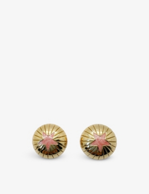 JENNIFER GIBSON JEWELLERY: Pre-loved gold-plated metal and enamel clip-on earrings