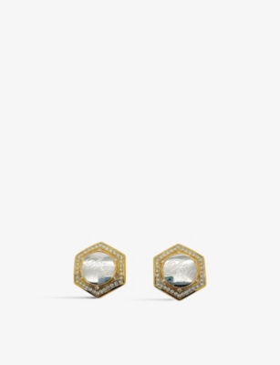 Jennifer Gibson Jewellery Womens Gold Silver Pre-loved Nina Ricci Mixed-metal Clip-on Earrings