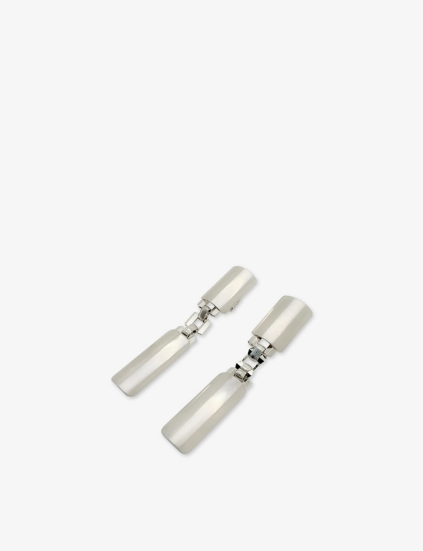 Pre-loved Givenchy rhodium-plated metal clip-on earrings