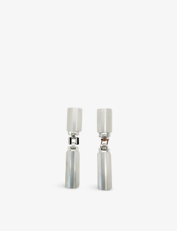Pre-loved Givenchy rhodium-plated metal clip-on earrings
