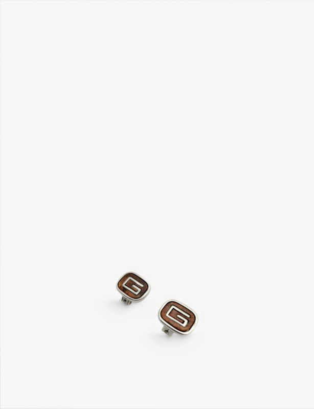 Pre-loved Givenchy rhodium-plated metal stud earrings