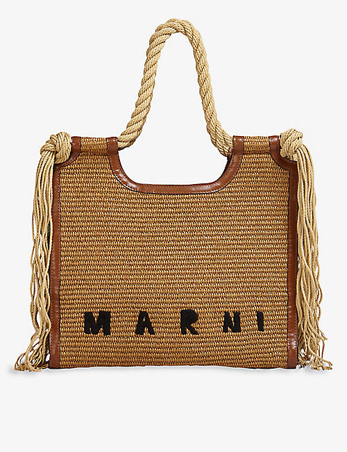 MARNI: Marcel logo-embellished woven tote bag