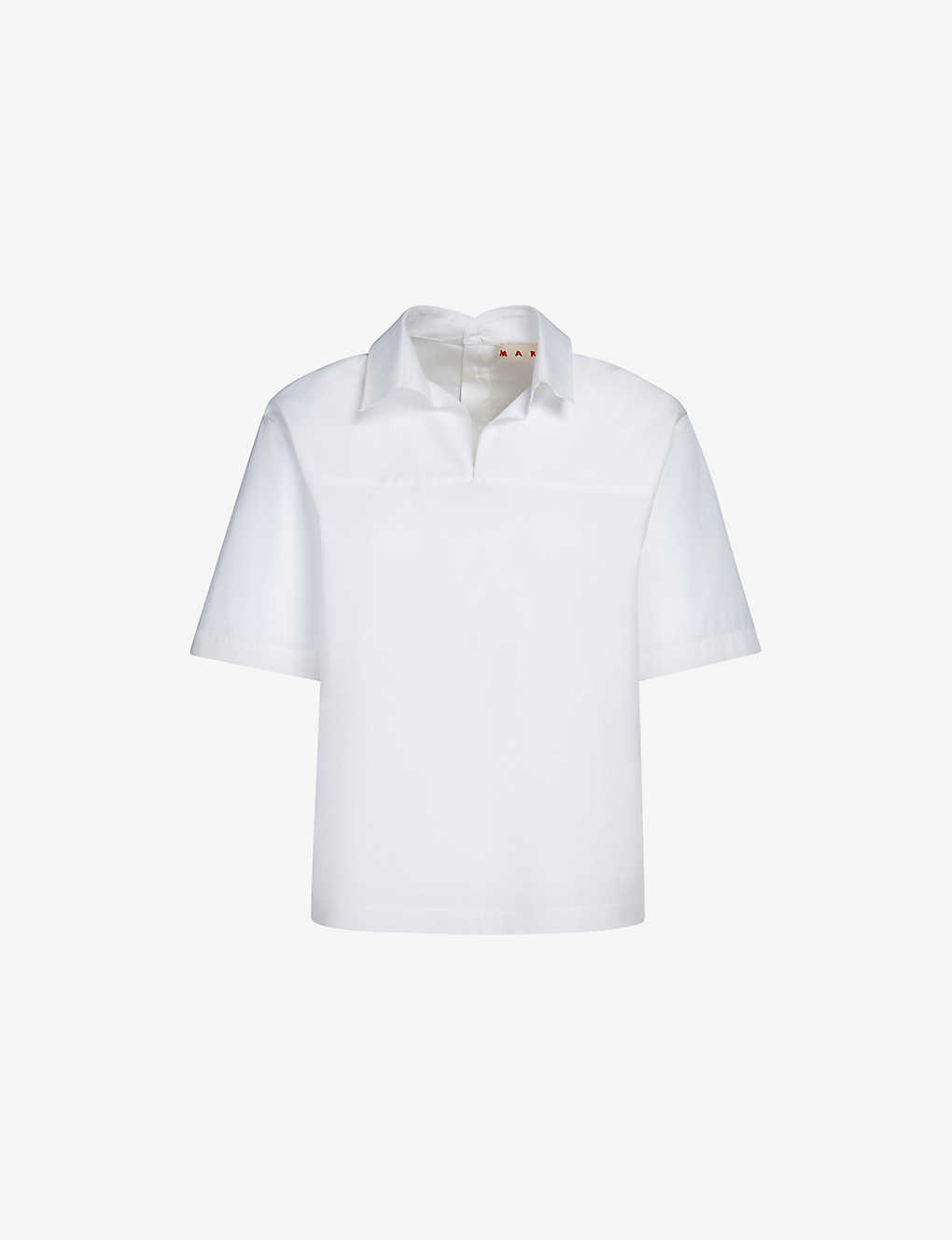Shop Marni Women's Lily White Regular-fit Short-sleeve Cotton Shirt