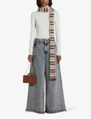 MARNI: Wallet logo-print leather top handle bag