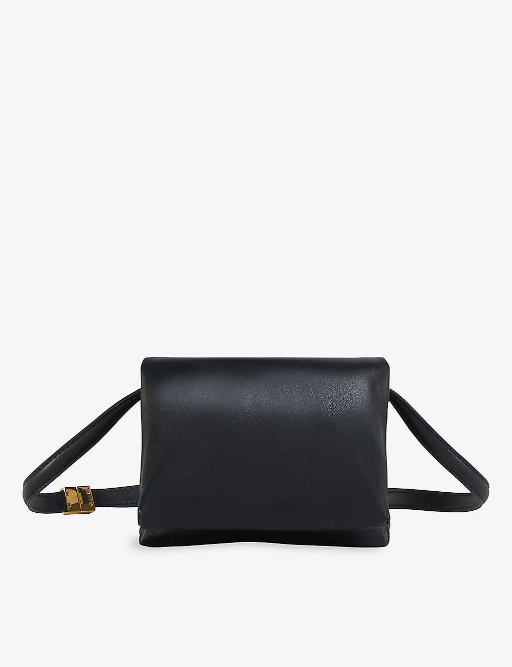 Marni Prisma Small Leather Shoulder Bag In Black