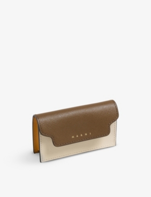 MARNI: Logo-print leather wallet
