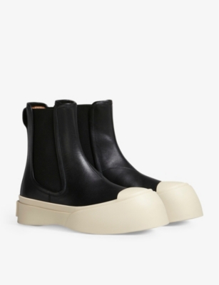 Shop Marni Women's Black Pablo Chunky-sole Leather Ankle Boots