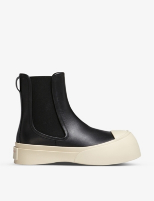 Marni Womens Black Pablo Chunky-sole Leather Ankle Boots