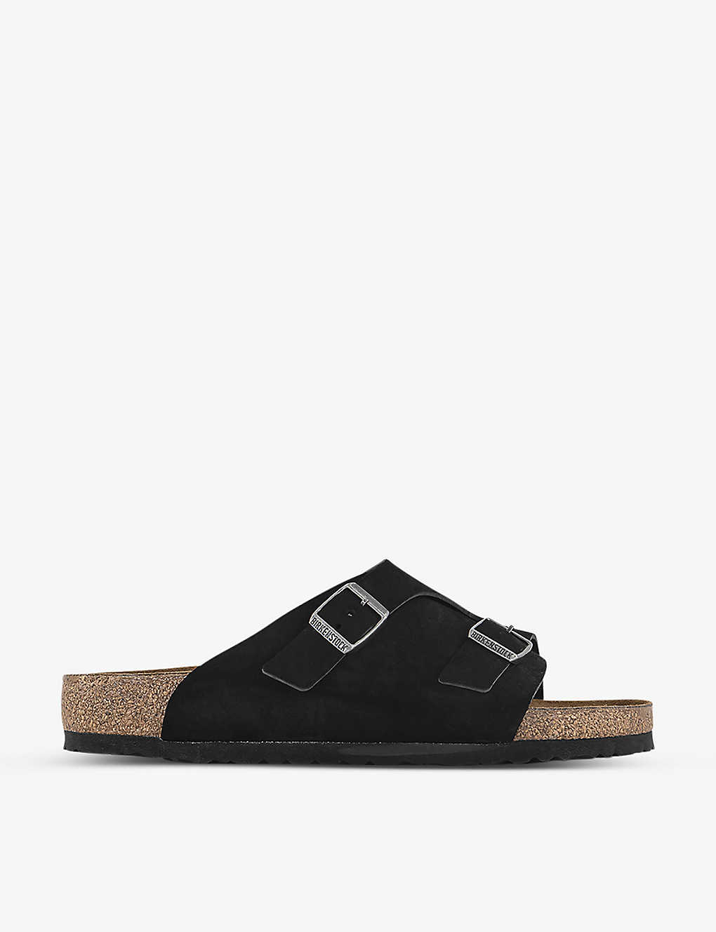 Shop Birkenstock Mens Black Zurich Double Buckle-fastened Suede Sandals