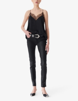 IRO: Berwyn lace-trim silk camisole top