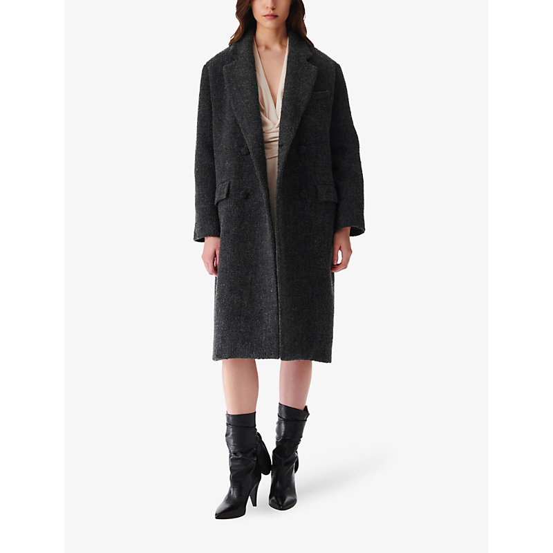 Shop Iro Womens Gry35 Gonira Notched-lapel Woven Coat