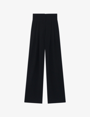 IRO: Jeon pleated wide-leg mid-rise wool-blend trousers