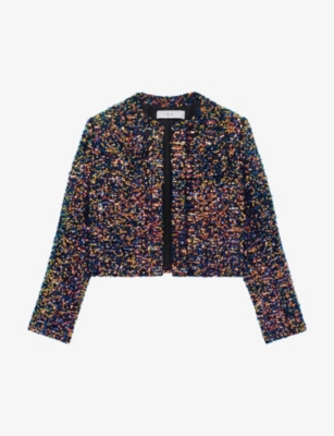 Iro Womens Blu82 Daphne Sequin-embellished Regular-fit Woven Jacket In Multi-coloured