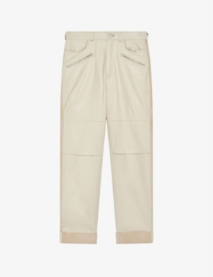 IRO: Aysel zip-embellished straight-leg mid-rise leather trousers