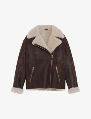 IRO - Vicoe exaggerated-collar shearling jacket | Selfridges.com