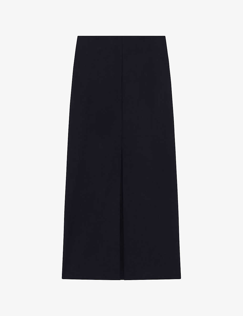 Iro Womens Bla01 Isice Mid-rise Stretch-wool Maxi Skirt