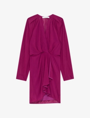 Shop Iro Womens Pin04 Alvina V-neck Stretch-woven Mini Dress In Pink