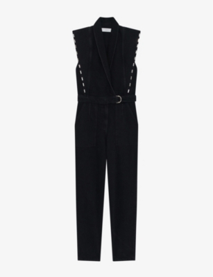 Iro Bilae Embellished Denim Jumpsuit In Bla01