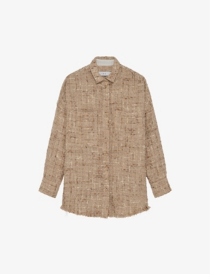 Shop Iro Women's Bei39 Timera Patch-pocket Tweed Overshirt