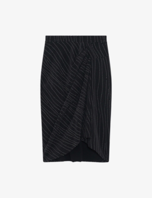 Shop Iro Women's Bla01 Zima Crystal-embellished Satin Skirt In Black
